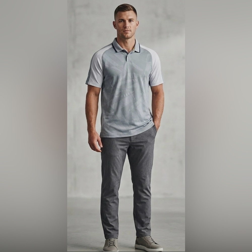 Under Armour Curry Souvenir Jacquard Polo Shirt Harbour Blue/White Size XL